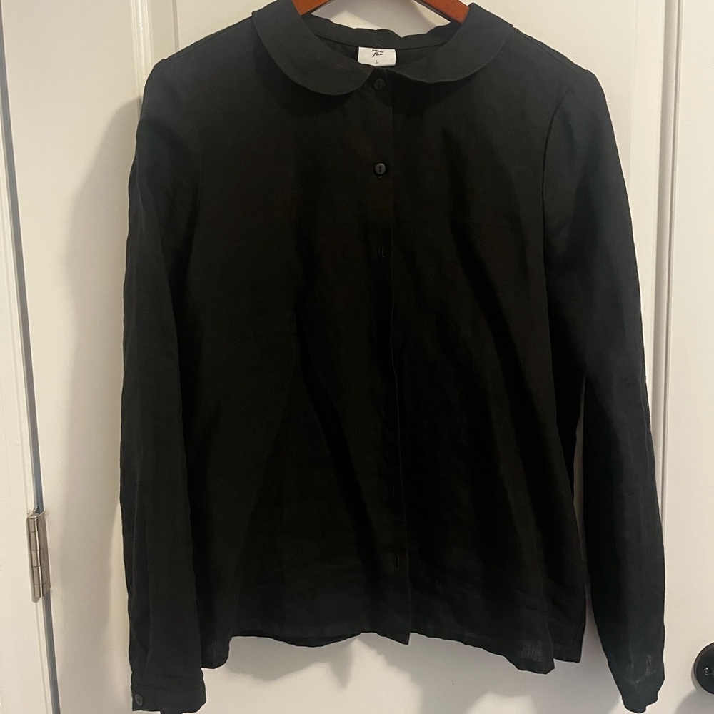 Son de flor linen Peter Pan collar blouse size large.